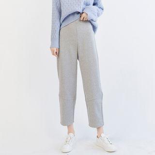 Cropped High-waist Straight-fit Pants