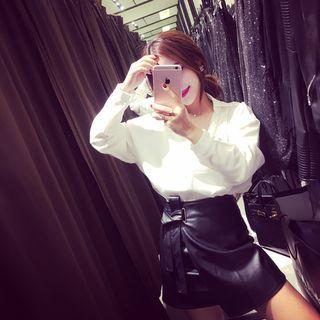 Set: Long-sleeve Shirt + Wrapped Skirt