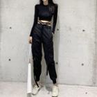 Long-sleeve Crop Top / Cargo Jogger Pants