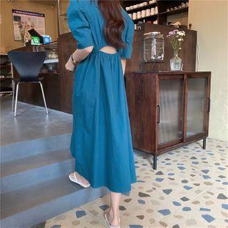 Plain Caged Back Dress