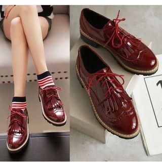 Chunky Heel Fringed Oxfords