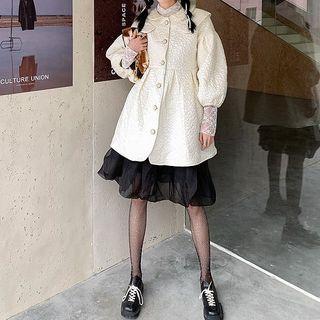 Lantern-sleeve Button-up Jacket