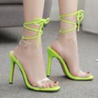 Pvc Strap Lace-up Stiletto Heel Sandals