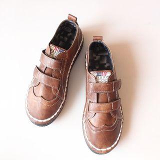 Platform Stitched Detail Velcro Shoes