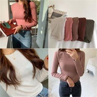 Colored Slim-fit Ribbed T-shirt