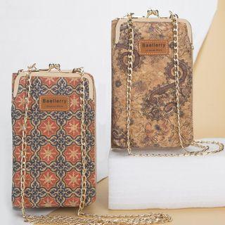 Patterned Faux Leather Wallet On Chain