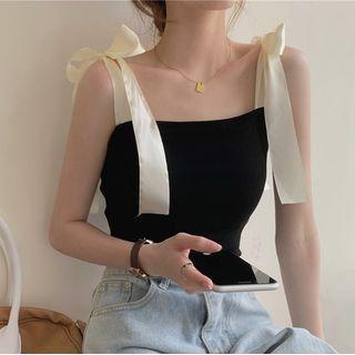 Tie Strap Camisole Top Black - One Size