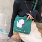 Duck Embroidered Canvas Crossbody Bag