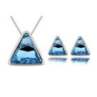 Set: Crystal Triangle Pendant Necklace + Earring