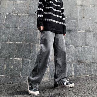 Color Splash Wide-leg Jeans