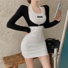 Long-sleeve Top / Halter Mini Dress