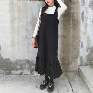 Ruffle Hem Plain Jumper Dress