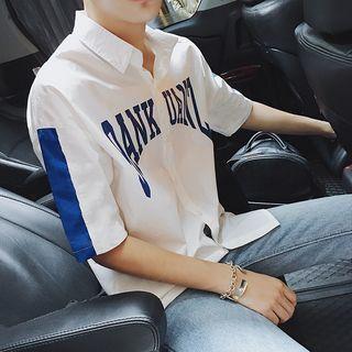 Letter Panel Short-sleeve Shirt