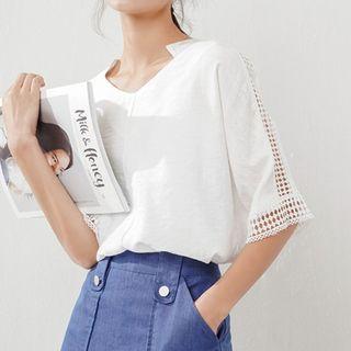 Eyelace Lace V-neck Top