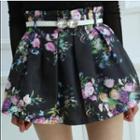 Print Pleated Skirt