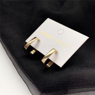 Alloy Square Earring 1 Pair - S925 Silver - One Size
