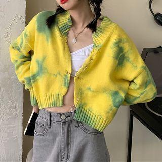 Dye Print Cardigan As Shown In Figure - One Size