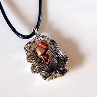 Petal Alloy Pendant Cord Necklace Silver - One Size