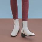 Square-toe Low-heel Short Boots