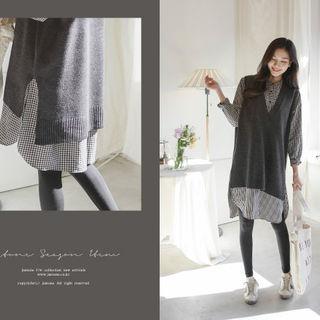 Oversized V-neck Knit Vest