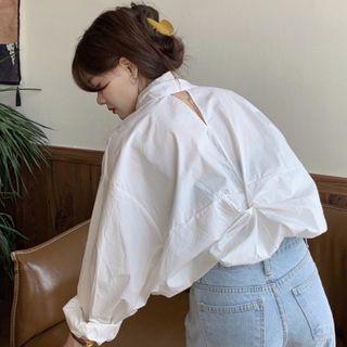 Losses-fit Cut-out Shirt White - One Size