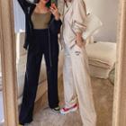 Letter-printed Wide-leg Pants