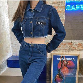 Cropped Denim Jacket / Straight Leg Jeans