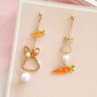 Rabbit And Carrot Non-matching Dangle Earring