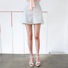 Textured Paneled A-line Mini Skirt