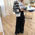 Round-neck Patterned Striped Cardigan