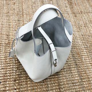 Lock-belted Bucket Bag