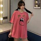 Dog Print Short-sleeve Loose-fit T-shirt