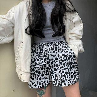 Cow Print Shorts White - One Size