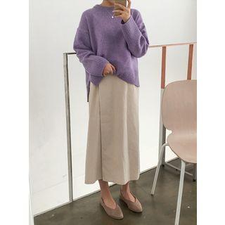 Corduroy Long Wrap Skirt