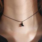 Sterling Silver Butterfly Necklace Black - One Size