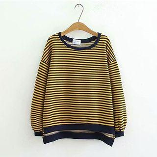 Striped Dip Back Pullover