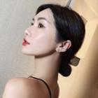 Non-matching Rhinestone Ear Cuff Earring 1 Pair - Asymmetric - Gold - One Size