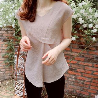 Cap-sleeve Draped Top