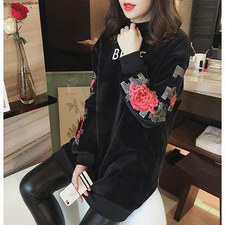 Floral Embroidered Long Pullover