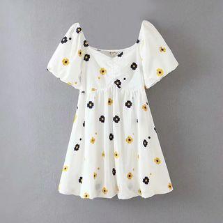 Floral Embroidered Mini A-line Dress