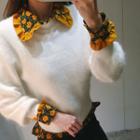 Crew-neck Colored Furry Wool Blend Sweater