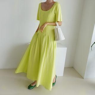 Pastel Color Maxi Flare Dress
