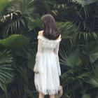 Long-sleeve Lace Off-shoulder Dress