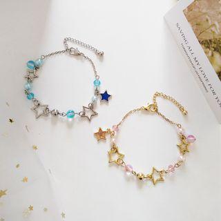 Alloy Star Faux Crystal Bracelet