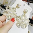 Faux Pearl Flower Dangle Earring 002 - One Size