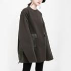 Flap-pocket Panel Pullover Army Green - One Size