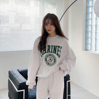 Set: Printed Boxy Sweatshirt + Jogger Pants