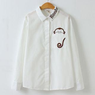 Monkey Embroidered Shirt