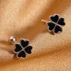 Clover Sterling Silver Earring 1 Pair - Clover Sterling Silver Earring - Black - One Size