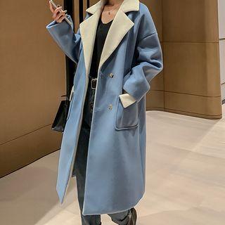 Hidden-button Long Wool Coat